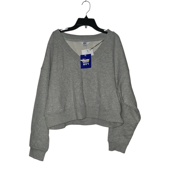 JoyLab Tops - Womens JoyLab Gray Loose Fit Cropped V-Neck Sweatshirt, NWT!!!